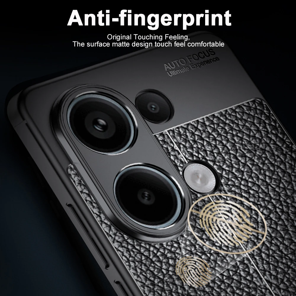 Чехол для Xiaomi Redmi Note 13 Pro 4G с узором Личи кожаный мягкий чехол из ТПУ NOTE13