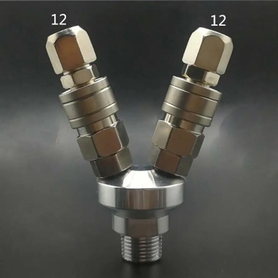 

2 Ways 1/4" BSP Female C Type Air Hose Quick Coupler Socket Connector Normal Quality Self-locking