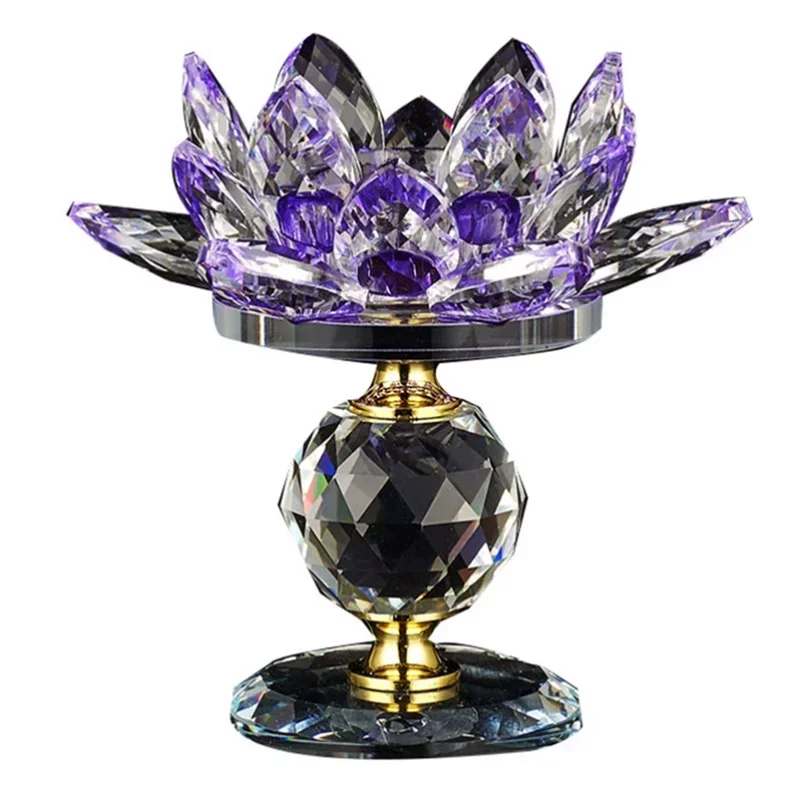 Бытовой красочный хрустальный подсвечник в виде лотоса держатель лампы с маслом