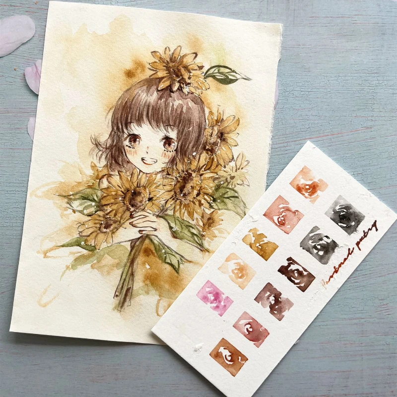 Tanie Artysta-wyglądu Skóry Na Poziomie Kolor Stałe Akwarela Postać Z Anime Portret Dedykowane 12-kolor Uczeń Egzamin W Szkole Dostaw Sztuki