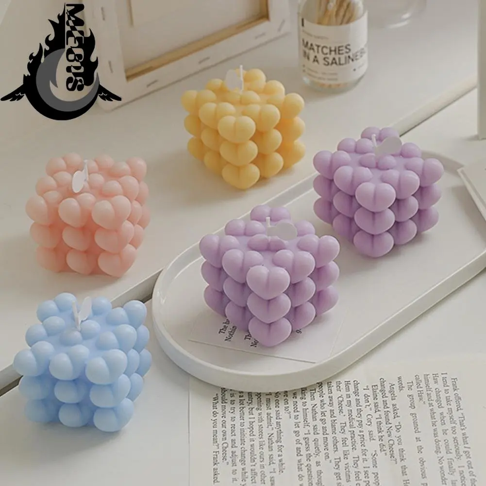 

Wholesale Heart Ball Cube Aromatherapy Candle Modeling Ornaments Soy Wax Scented Candle Wholesale Creativity Decoration Tools