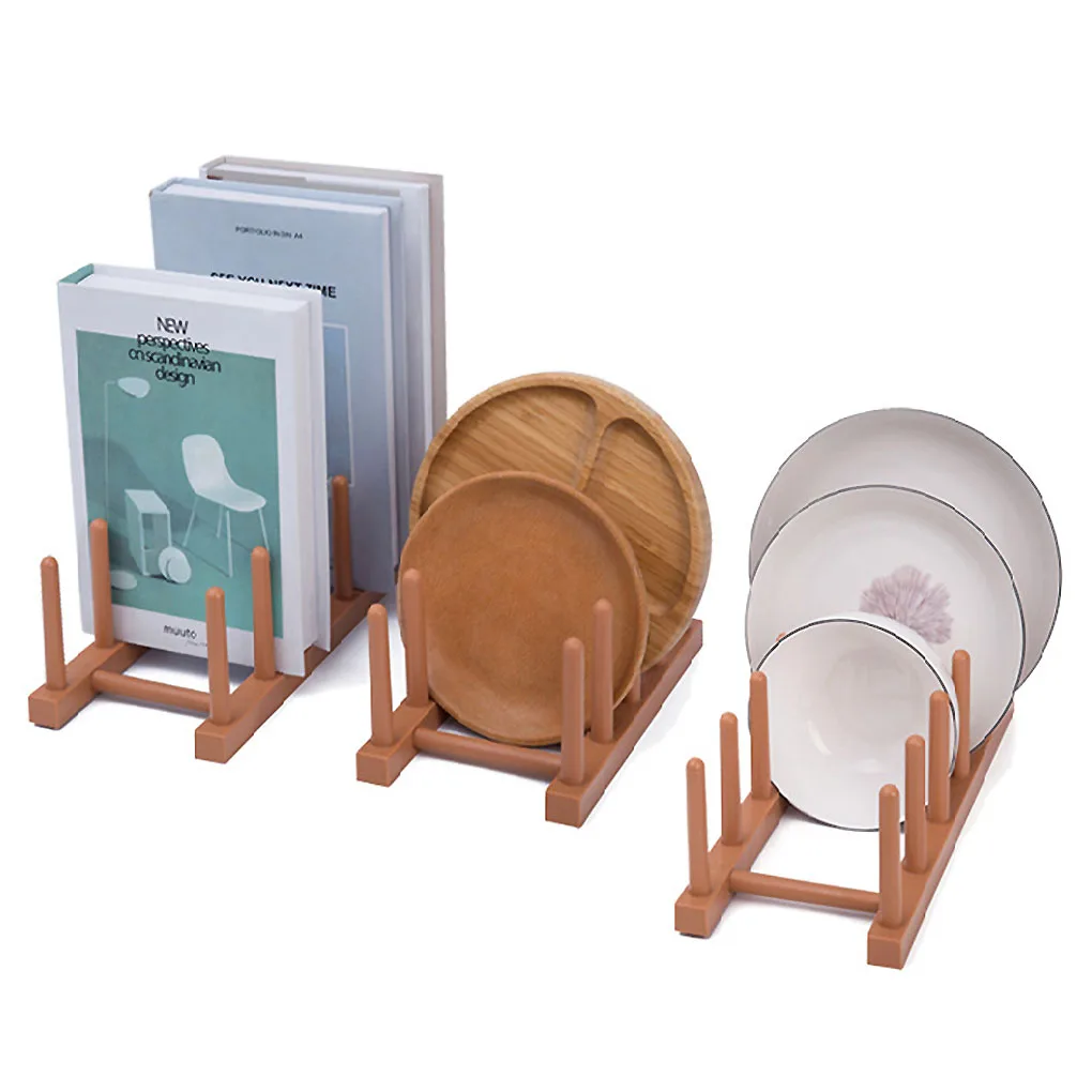 Livingroom Book Magazine Stand Bracke tKitchen Dish Rack Pot Lid Holder Organizer Drying Tool Anti-Fall Storage Drain Tray