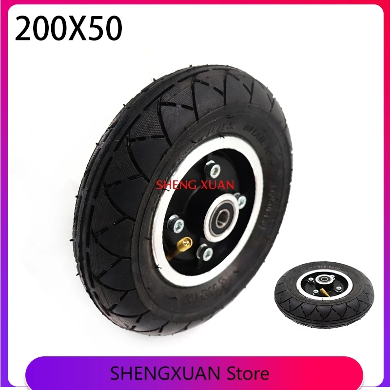 

200x50 Wheels with Alloy Wheel Pneumatic Tire Fits 8 Inch Scooter Electric Scooter Electric Vehicle Tire 200x50 Pneumatic Tire
