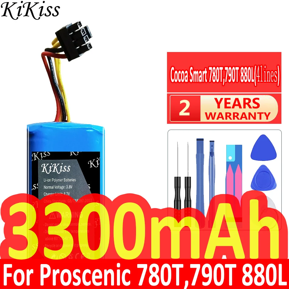 

KiKiss Li-Ion Rechargeable Battery 3300mAh for Proscenic Cocoa Smart 780T 790T 880L Summer P1S P2S P3 Jazz Kaka Robot Cleaner