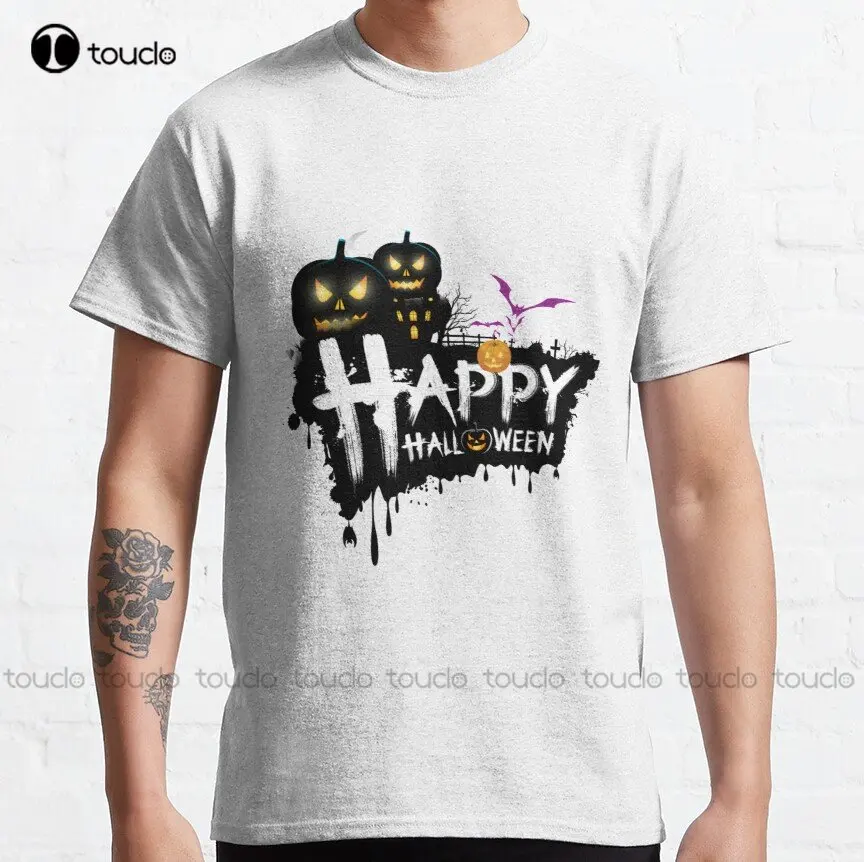 

Happy Halloween Classic T-Shirt T-Shirts Custom Aldult Teen Unisex Digital Printing Tee Shirts Xs-5Xl Streetwear Unisex Cartoon