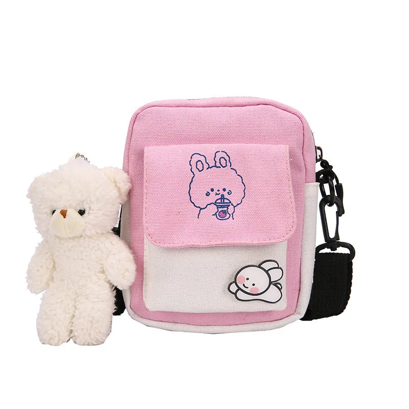 

Canvas bag female 2021 new Japanese cute canvas shoulder bag ins all-match color student messenger bag tide