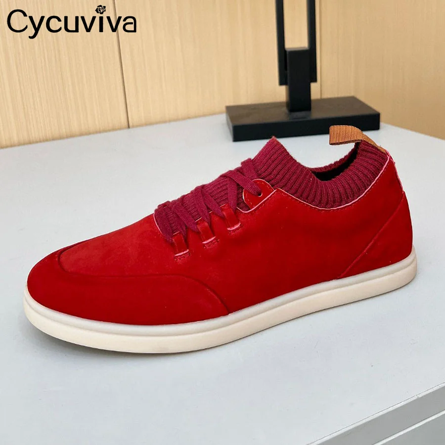 Мужские замшевые лоферы на плоской подошве с круглым носком