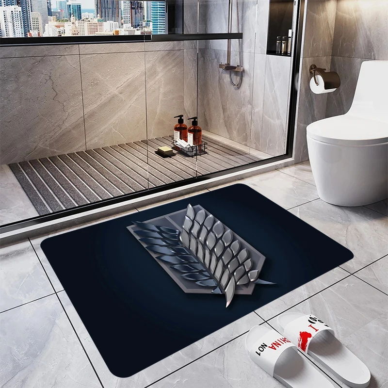 Washable Non-slip Kitchen Rug Mat for Hallway Attack on Titan Absorbent Carpet Floor Bath Mats Entrance Doormat Bedroom Prayer