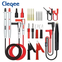 cleqee p1503e multimeter test leads kits with replaceable needle probes alligator clip 4mm banana plug pvc cable 1000v