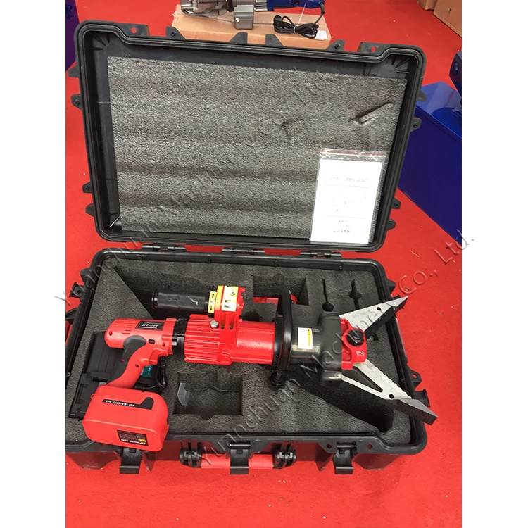 

Emergency rescue integrated demolition portable electro-hydraulic shearing and expanding pliers
