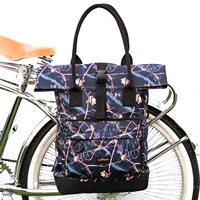 tourbon cycling accessories nylon bike panniers bicycle city commuting bags stylish shoulder tote school bag roll top clip on