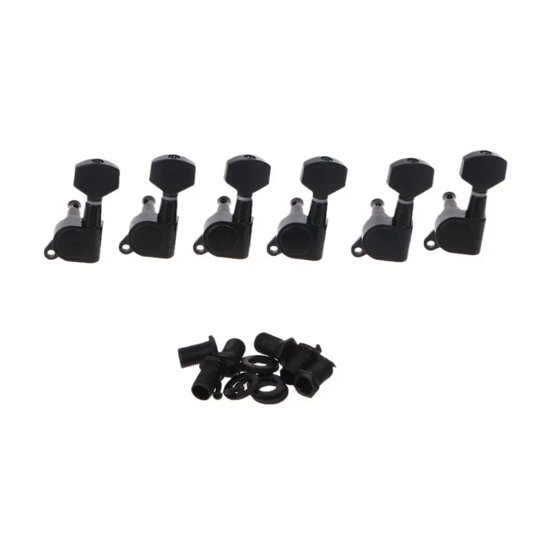

Black Inline Guitar String Tuning Pegs Tuners Machine Head 6 string
