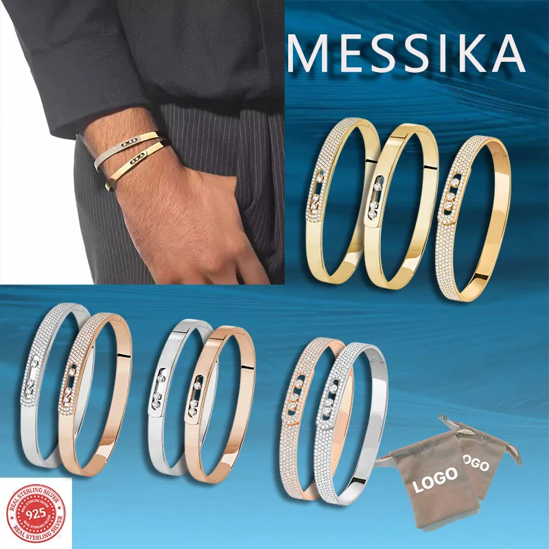 Модный браслет-мессенджер из чистого серебра 925 пробы модный французский браслет