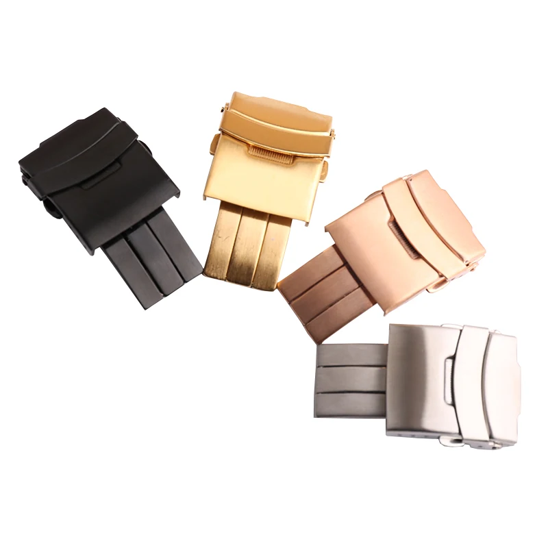 Watch Accessories 22 24mm double press safety Buckle folding stainless steel watch strap buckle for men and women