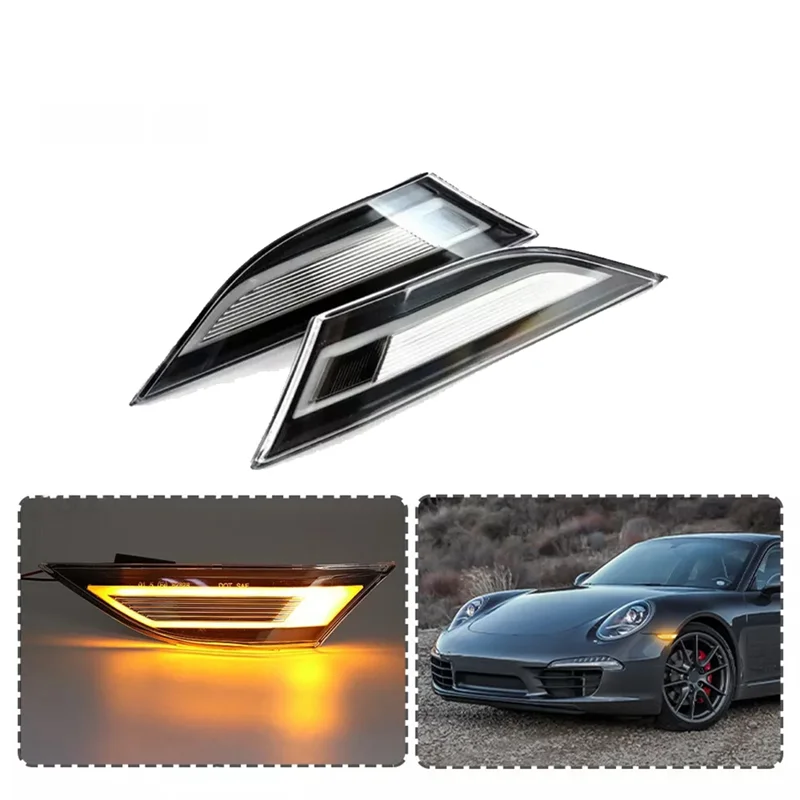 Автомобильный янтарный светодиодный боковой габаритный фонарь для Porsche 991 Carrera 718 Cayman Boxster 981, указатель поворота на боковое крыло-ABQF (art.: 3920cfaeca0dd) - 3920cfaeca0dd