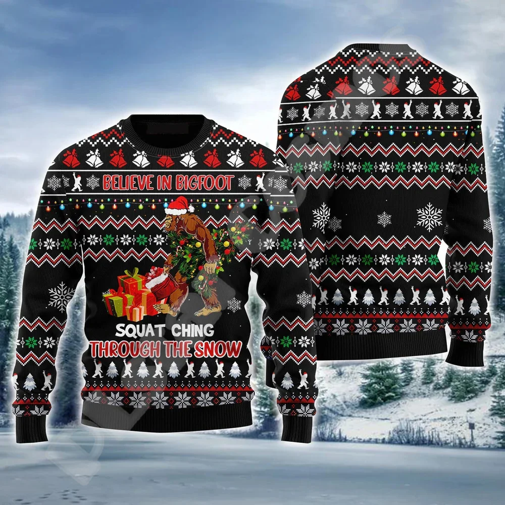 Рождественский вязаный свитер в стиле ретро с граффити и татуировками винтажные