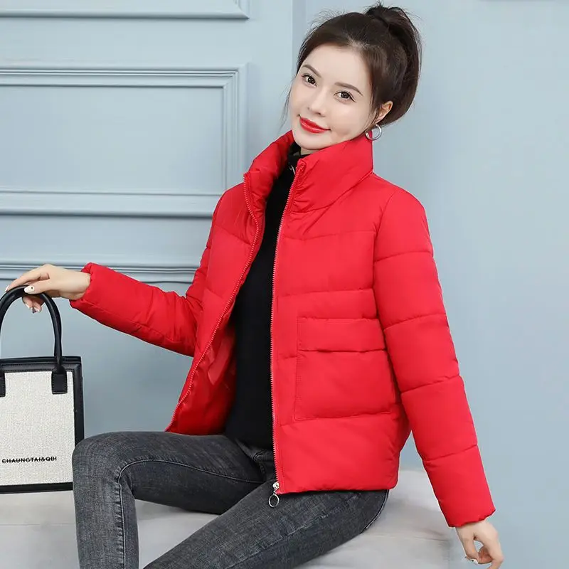 2023 New Winter Jacket Parkas Women Coat Stand Collar Loose Overcoat Female Fashion Thick Warm Cotton Padded Outwear C06