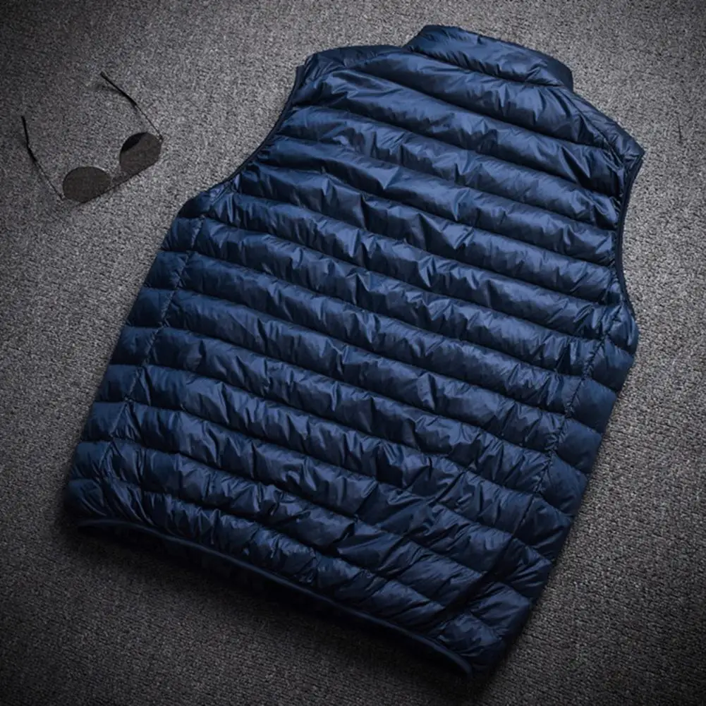 Down Vest Stylish Mid Length Padded Pure Color Winter Down Vest for Daily Wear  Winter Waistcoat  Down Waistcoat