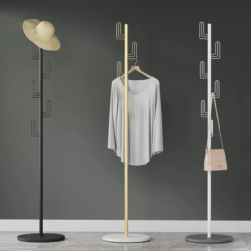

Coat Rack Floor Bedroom Hanger Light Luxury Stone Plate Metal Hanger Storage Rack