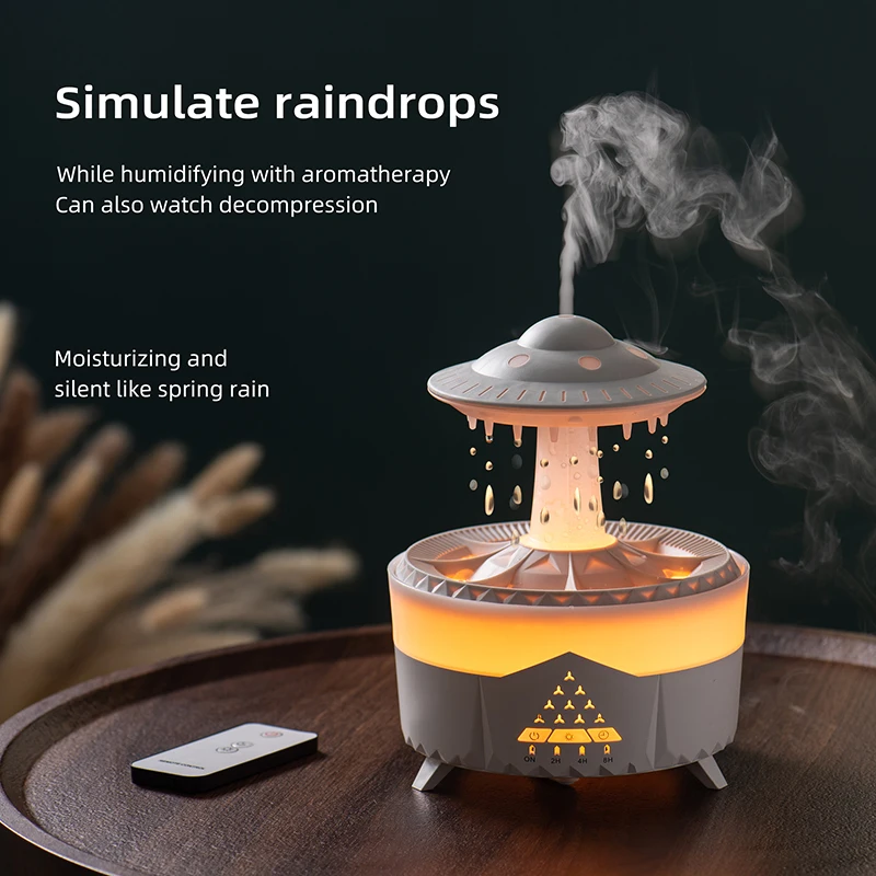 

UFO Rain Cloud Air Humidifier Water Drop Humidifier Aromatherapy Essential Oils Aroma Diffuser USB Air Diffuser Mist Maker