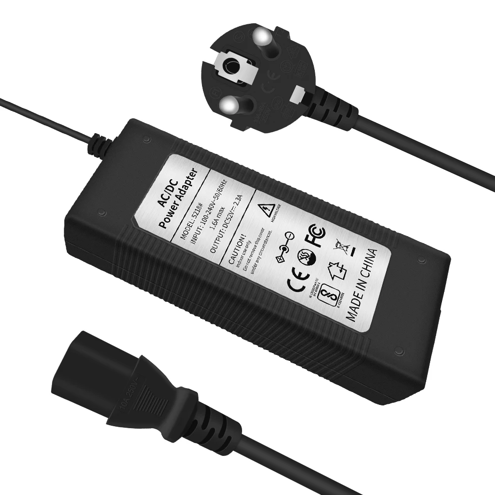 Hiseeu 52V 2.3A Зарядное устройство адаптер питания AC 100-240V DC EU/AU/UK/US Plug для наблюдения за безопасностью CCTV POE NVR Recorder on.