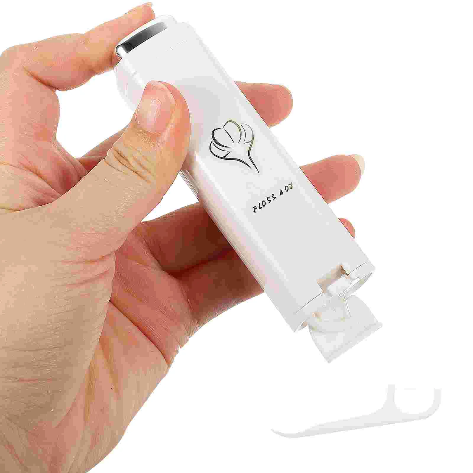 

Portable Floss Dispenser Case Dental Storage Box Compact Teeth Organizer Supplies Toothpick Holder Daily Use White