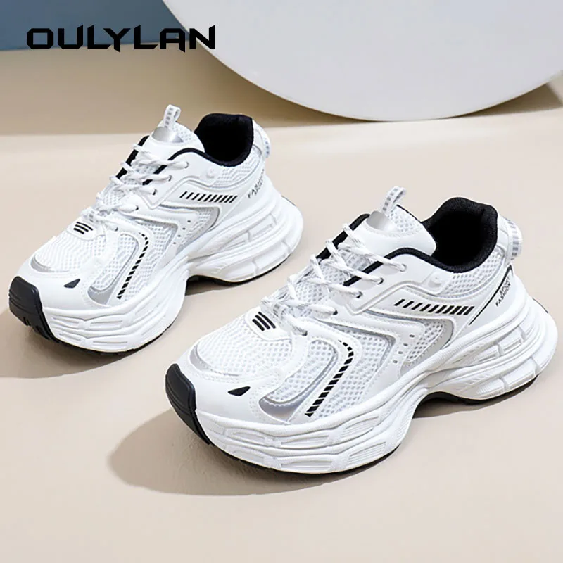 Женские кожаные кроссовки ручной работы классические на массивной платформе 5 см