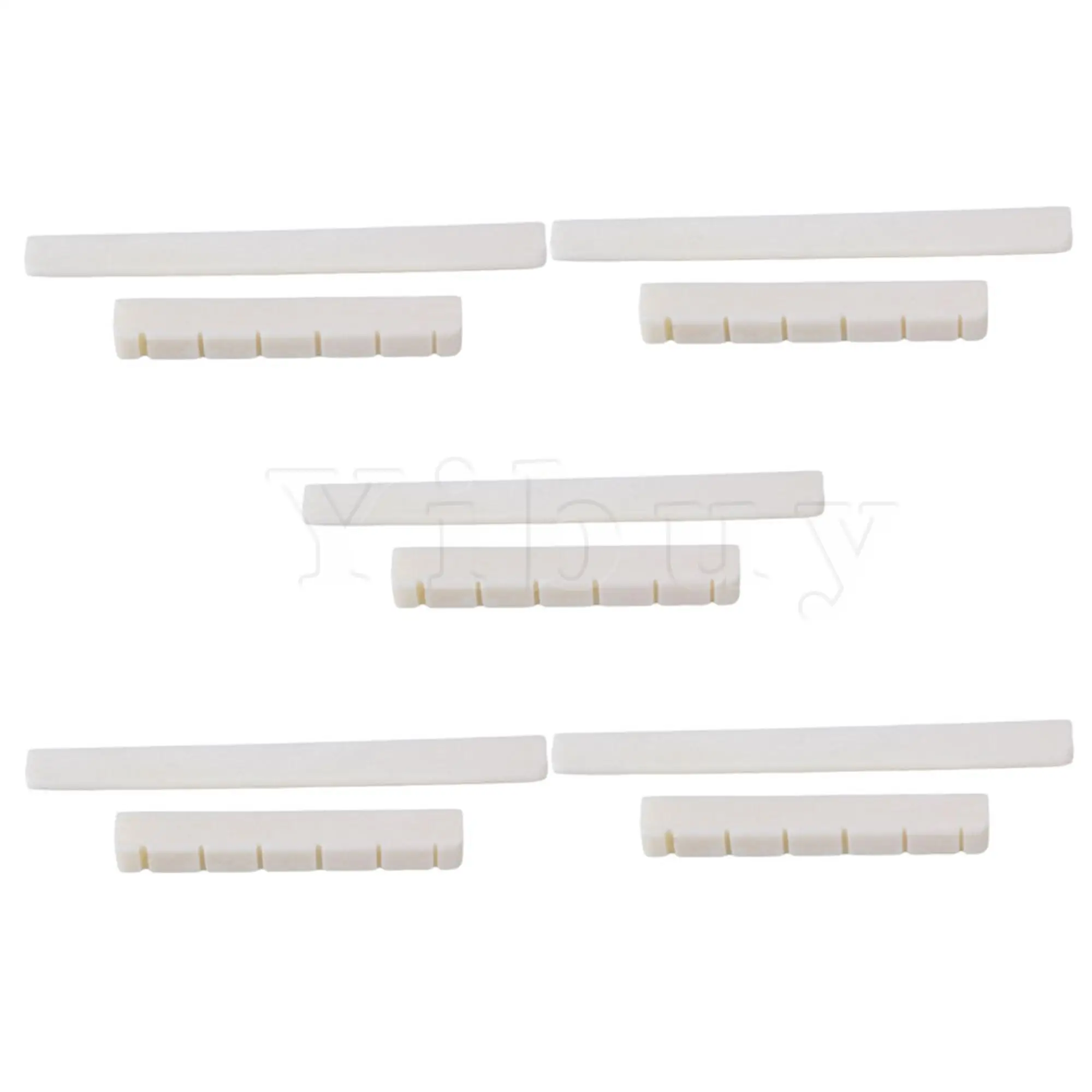 

Yibuy 5Pieces Bone Saddle & 5Pcs Nuts Set White for 6 String Classical Guitar