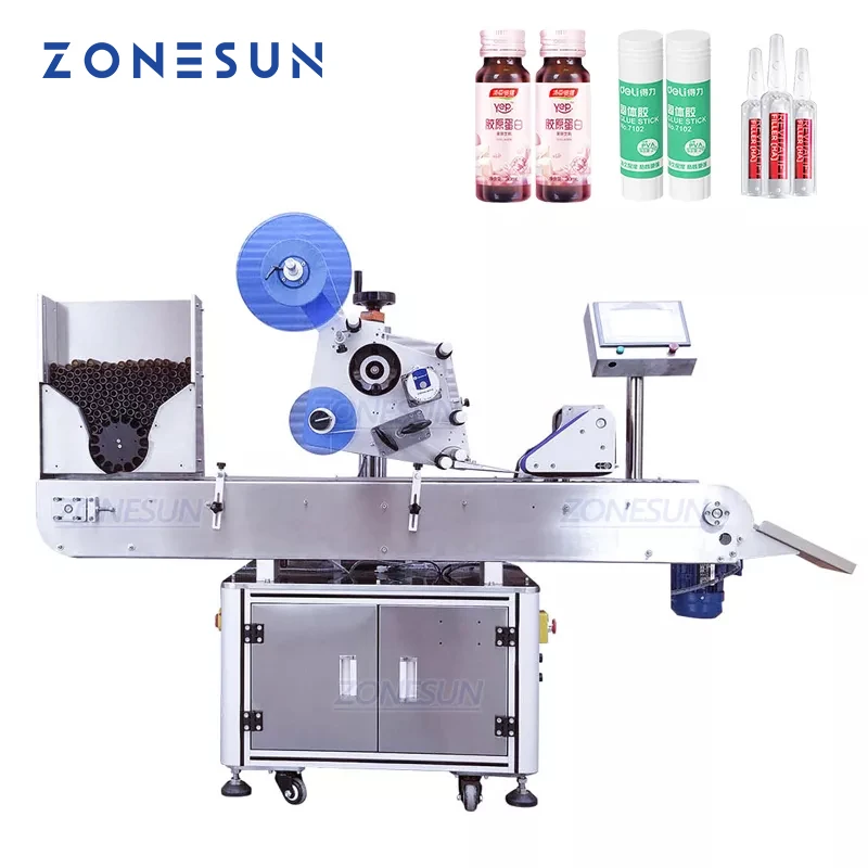 Buy ZONESUN XL T823 automatyczna okrągła butelka medyczna długopis fiolka dym olej papierosowy butelka samoprzylepna naklejka maszyna do etykietowania pakowania