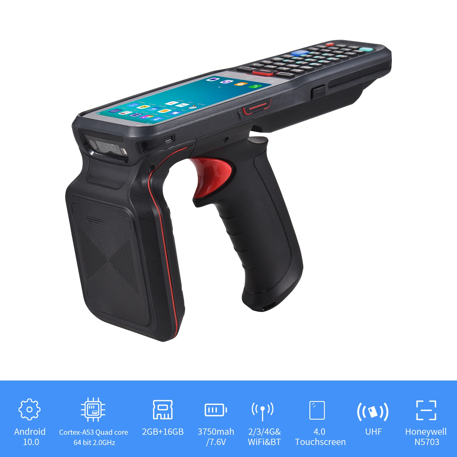 

Android 10.0 1D/2D/QR Barcode Scanner Handheld Mobile Terminal PDA with Honeywell 2D Scan Engine Support Wireless Wi-Fi 4G
