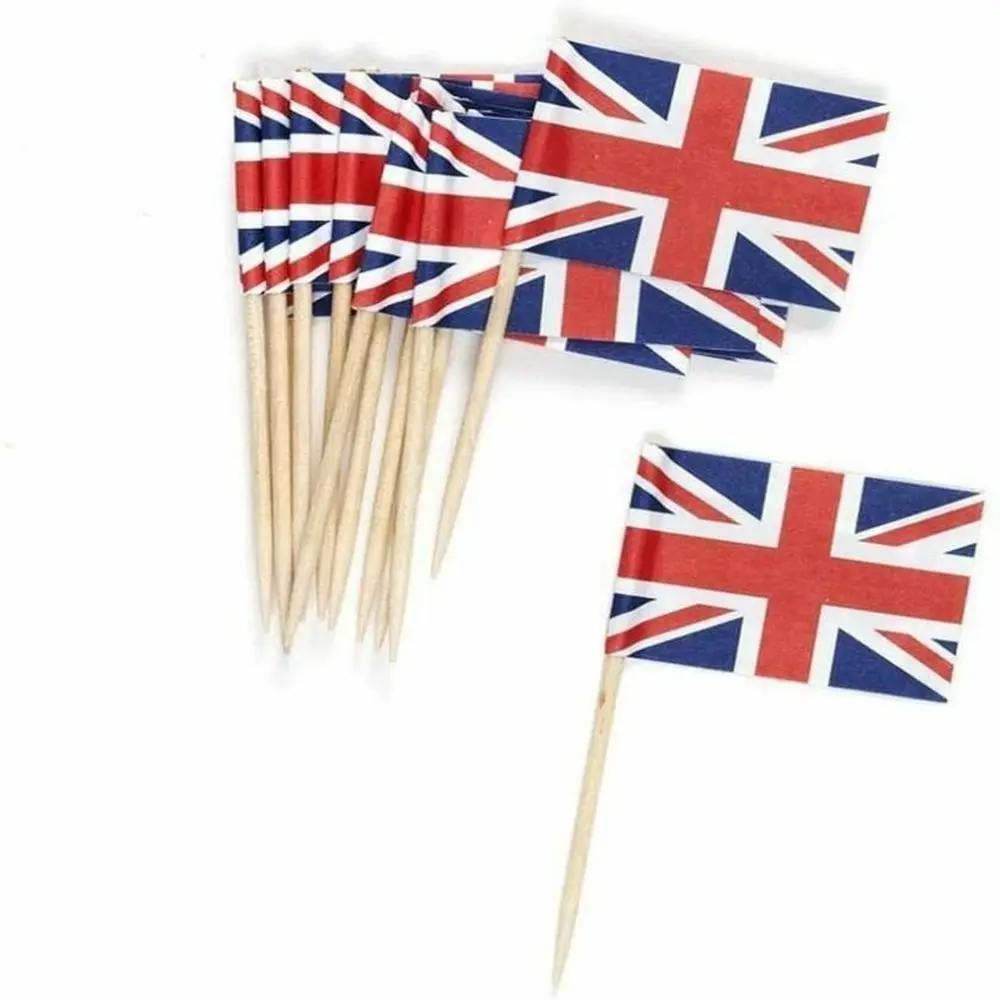 Украшения для вечеривечерние украшение тортов Флаг Союза Джека палочки