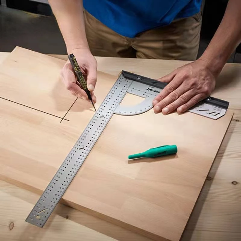

Woodworking Marking Ruler Universal Angle Ruler T-shaped Ruler Square Hole Ruler Woodworking Scribe Measuring Woodworking Tools