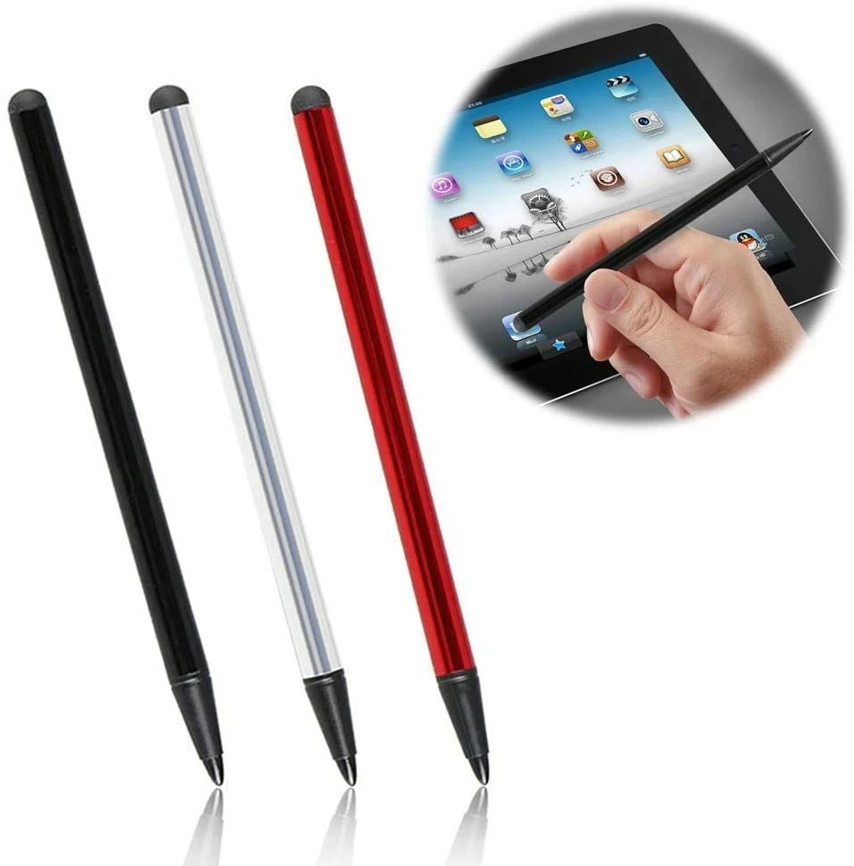 

10 шт./лот высокочувствительные универсальные ручки для емкостного сенсорного экрана 2-в-1 и резистивный стилус для iPhone iPad Samsung Tablet Phone