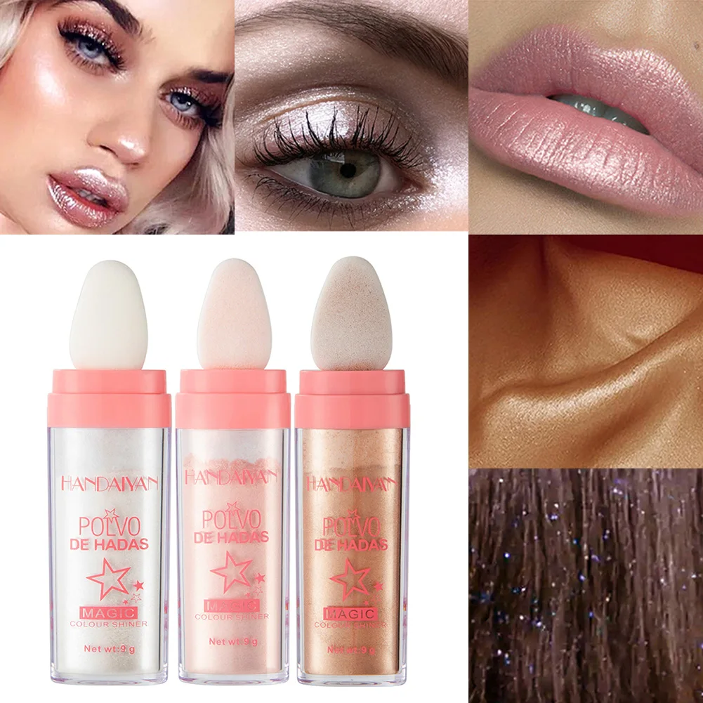 

Highlight Patting Powder Facial High Light Blusher Sparkly Shimmer Natural High Gloss Powder For Face Body Hair Cosmetics