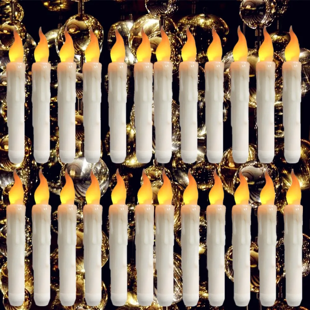 

Светодиодный ные конусные свечи, беспламенный Электронный светильник с питанием от батарейки, для украшения свадьбы, дня рождения, церкви, ...