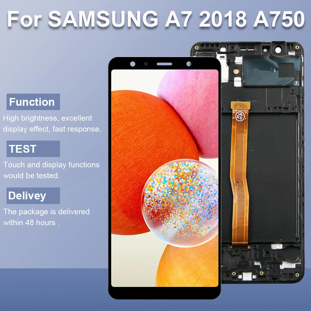 A750 A750F A750F/DS ЖК-экран в сборе для Samsung Galaxy A7 2018 ЖК-дисплей дигитайзер сенсорного