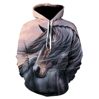 2021 new autumn and winter animal pattern 3d printing ultra dalian hoodie unisex men and women funny and horse sweater clothes