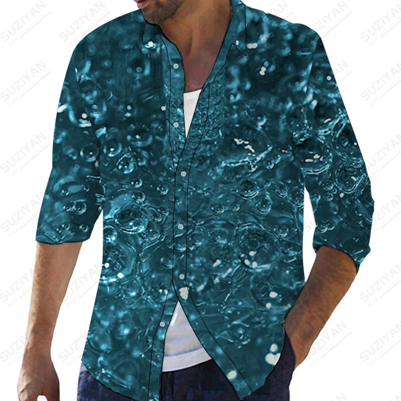 

Рубашка мужская с длинным рукавом и французскими манжетами, летняя, 2022