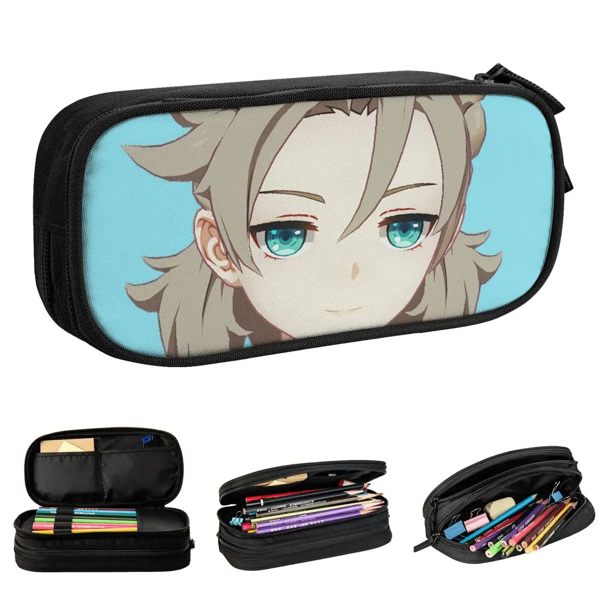 

Smug Albedo Genshin Impact Pencil Case Cute Anime Cute Pen Holder Bag Girl Boy Large Storage Students School Gift Pencilcases