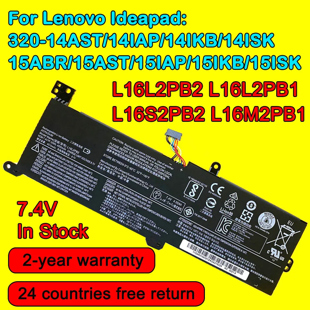 

7.4V 30Wh Laptop Battery For Lenovo Ideapad 320-14AST/14IAP/14IKB/14ISK/15ABR/15AST/15IAP/15IKB/15ISK,L16M2PB1 L16L2PB1 L16L2PB2