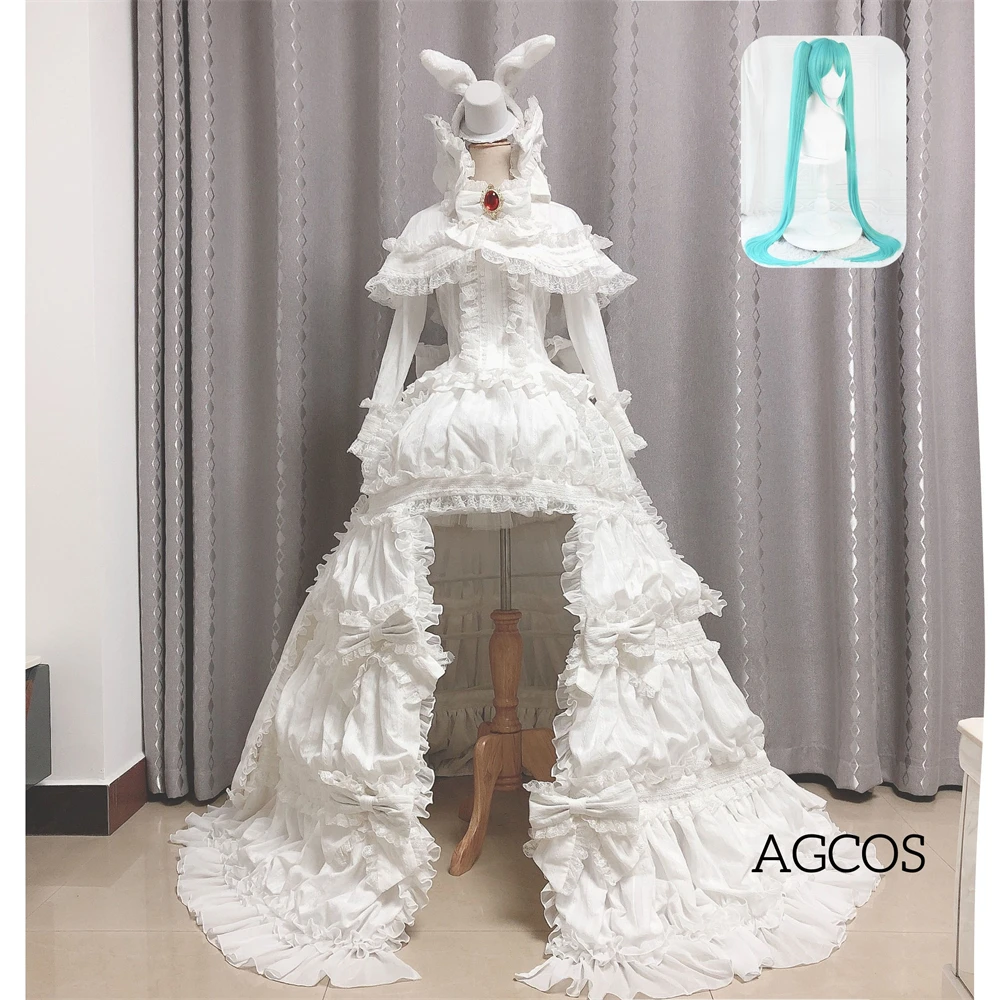 Костюм для косплея Мику AGCOS по индивидуальному заказу одежда белого кролика