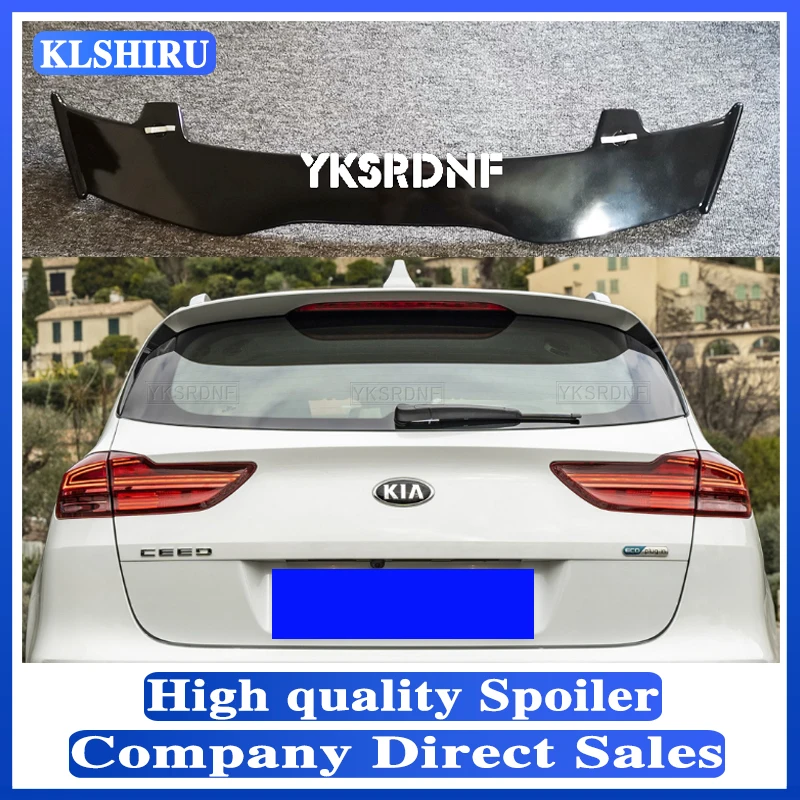 

Высококачественный АБС-материал для KIA Ceed 2018 2019, спойлер из углеродного волокна, вид на крышу хэтчбека, комплект аксессуаров для заднего кры...