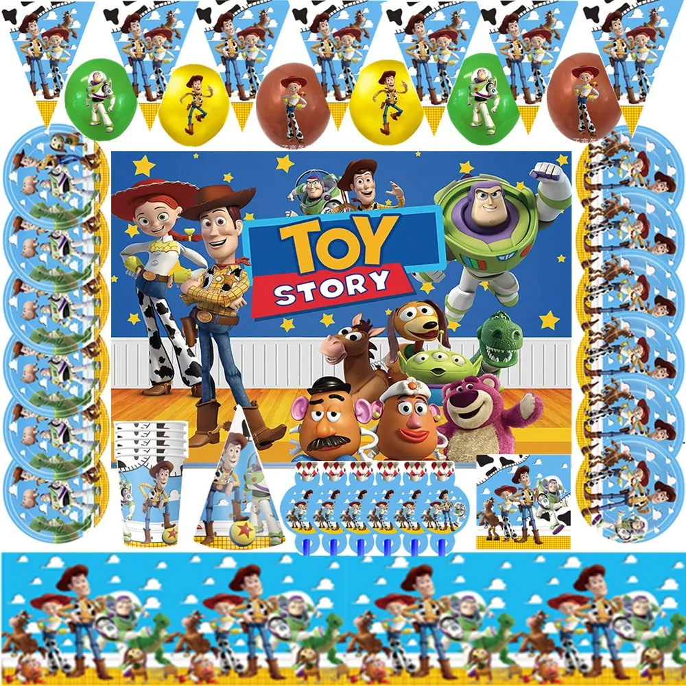 

Disney Toy Story Theme Birthday Party Decoration Disposable Tableware Bath Light Year Children's Baby Shower Party DIY Supplies