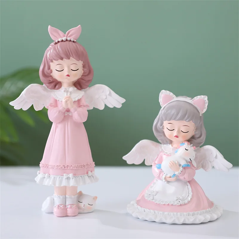 

Resin angel girl unicorn knickknack cartoon home decor crafts