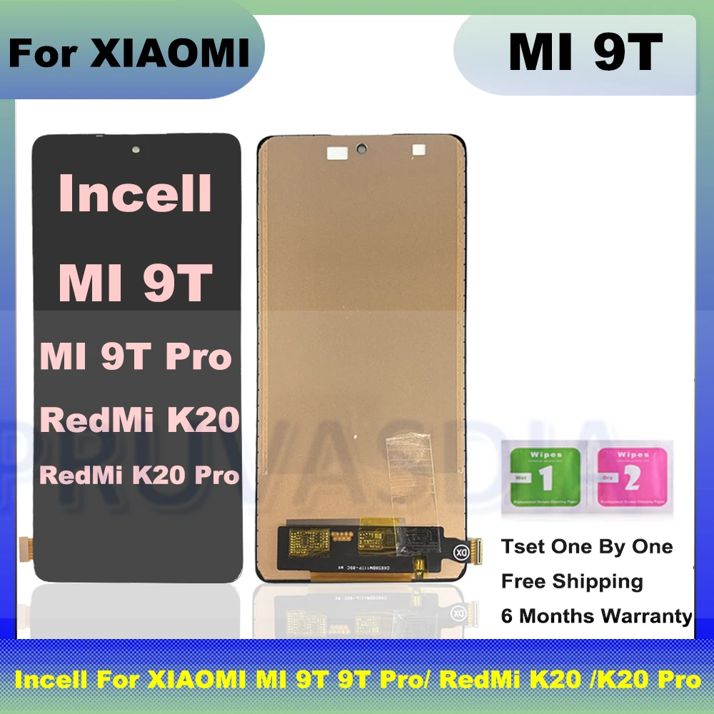 100% тест Incell для Xiaomi Mi 9t ЖК-дисплей сенсорный экран дигитайзер в сборе Mi9t Pro Redmi K20 Lcd