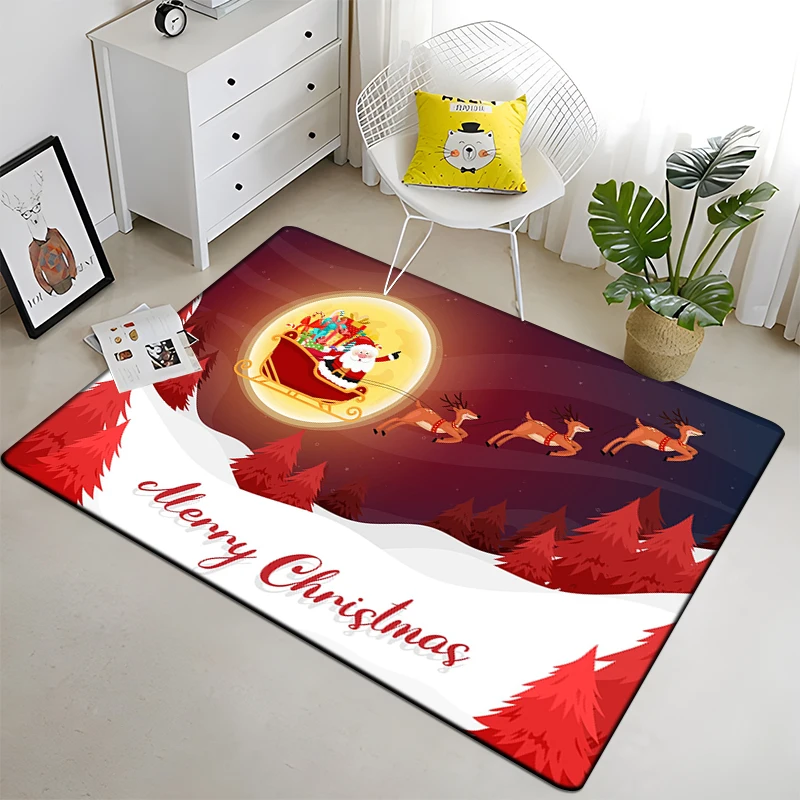 christmas HD Printed  Area Large Rug ,Carpet for Living Room Bedroom Sofa Decoration, Non-slip Floor Mats Dropshipping Alfombras