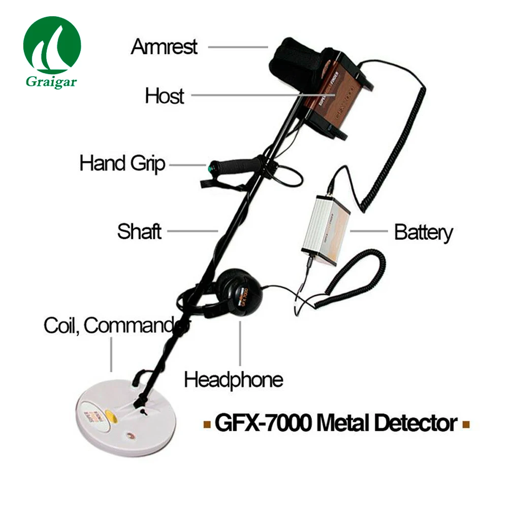 

GFX7000 Metal Detectors for Treasure Hunt Long Range Deep Gold Detector Mining Finder GFX-7000 Rechargeable Battery