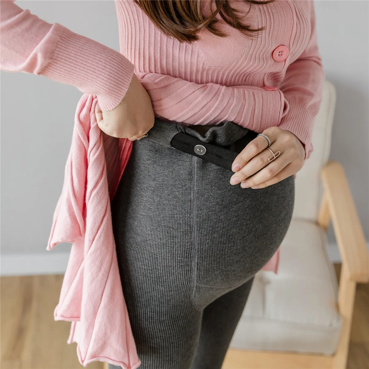 8980 Autumn Winter Thick Warm Maternity Skinny Legging Thermal Fleece Belly Pantyhose Clothes for Pregnant Women Pregnancy Pants