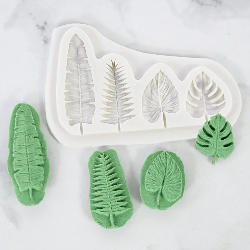 

Tropical Plants Leaf Cookie Cutters Mould Palm Leaf Monstera Deliciosa Leaf Silicone Sugarcraft Mold Baking Cake Decorating Tool