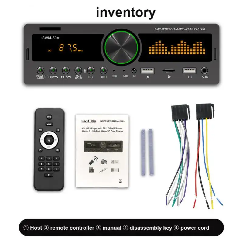 

Автомагнитола 1 DIN, mp3-плеер 12 В с дистанционным управлением, цифровая поддержка, Bluetooth, FM, USB, GPS позиционирование, автомобильный музыкальный п...